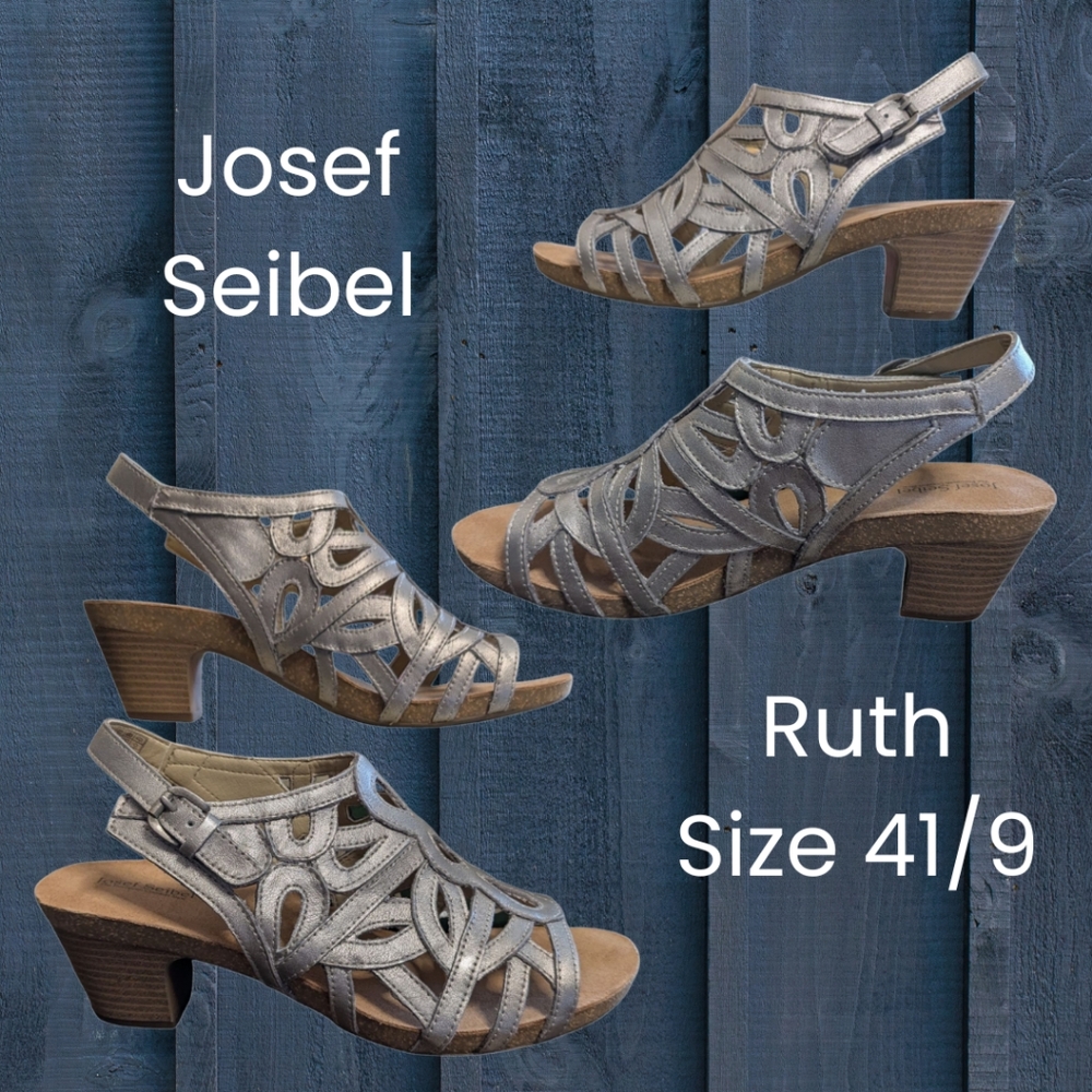 Josef Seibel Ruth Metallic Slingback EU 41/US 9 New In Box